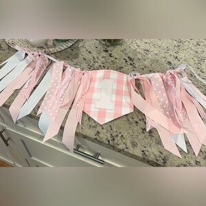 Little Happies Charming Pink and White Birthday Banner